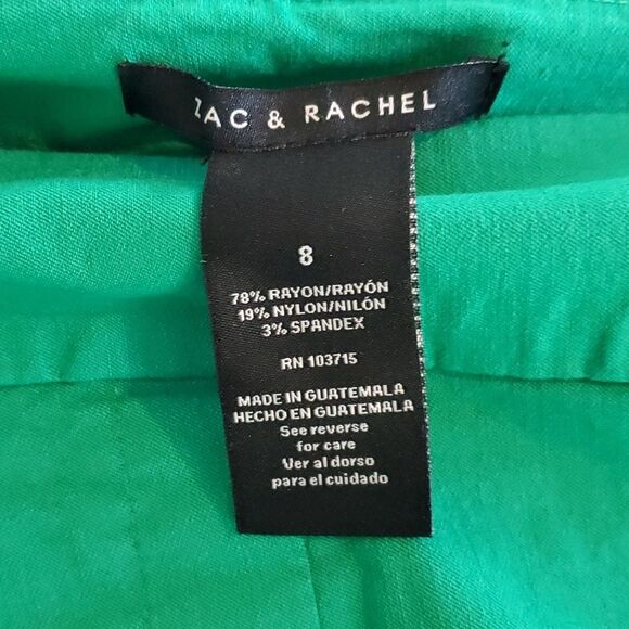 ZAC & RACHEL BRIGHT GREEN CAPRI CROPPED PANTS SIZE 8 PULL ON ELASTIC - Picture 4 of 5